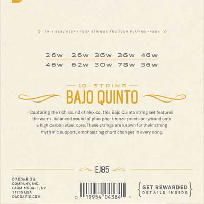 D'Addario EJ85 Bajo Quinto Strings image 2