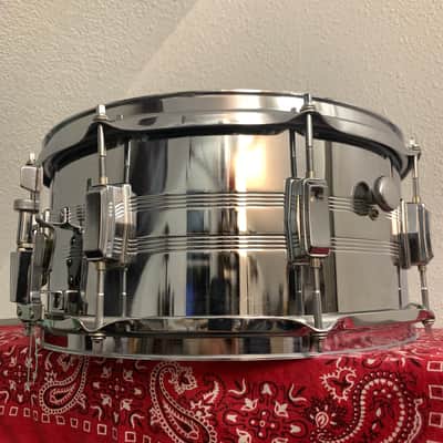 Tama 7006 Swingstar 6.5x14" 8-Lug Steel Snare Drum with SS Upright Strainer 1984 - 1988 - Chrome image 5