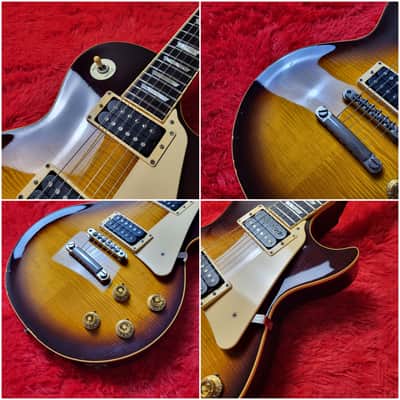Aria Pro II LS-800VD Leopard Model 1980 - Brown Sunburst (Tobacco Burst) - Les Paul Standard - Flame Top - Made In Japan - MIJ image 5