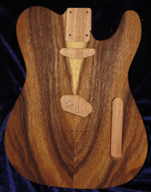 Acacia Koa Top \ Mahogany Telecaster Tele Body 4lbs 14oz #3679  *IMPORT CHARGES INCLUDED image 1