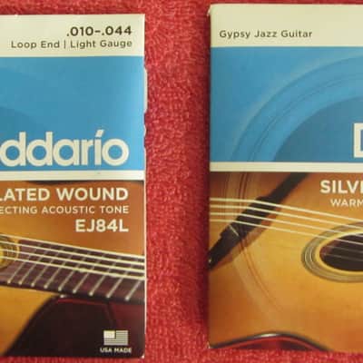 2 SETS D'Addario NOS Gypsy Jazz Light strings 2000's - steel image 1