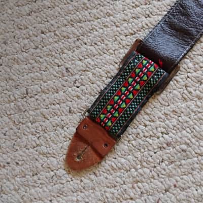 1960s Vintage Ace Style Guitar Strap Woven, Metal buckle, rivets. Collectible Hendrix 1960s image 5