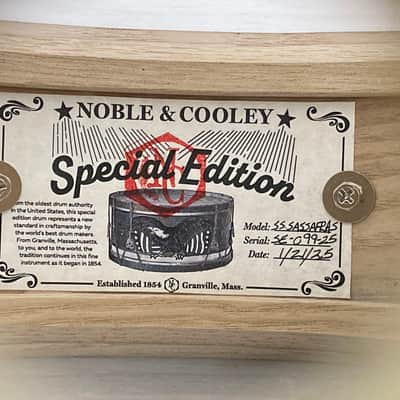 Noble & Cooley - 3.875x14" Special Edition SS-SASSAFRAS Model Snare Drum 2025 - Lacquer over SE Wood image 6