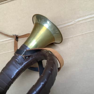 Vintage  FÜRST Fuerst PLESS Jagdhorn leater Ledergurt Jagd hunting Horn Germany image 3