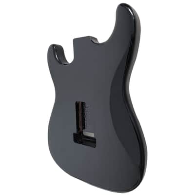 DIY ST Style Electric Guitar Body – Alder Wood – Black Gloss Finish – SSS Route image 2