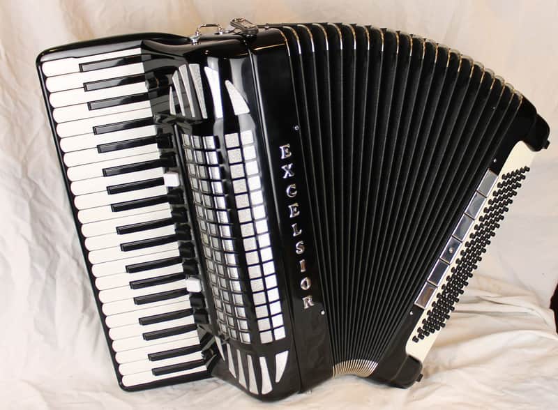 8191 - Black Excelsior 911 Piano Accordion LMMM 41 120 image 1