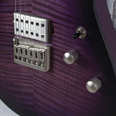Schecter C-1 Standard Plus Electric Guitar Flame Maple Transparent Purple Burst image 5