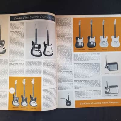 1963 Fender 8 Page Catalog/Brochure Original Strat, Tele, Jazz Bass, P. Bass Amps E.T.C. Original image 2
