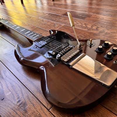 Rare Vintage 1973 Burny FSG-80 Electric Guitar Walnut P90s Vibrola Tremolo MIJ Japan image 5