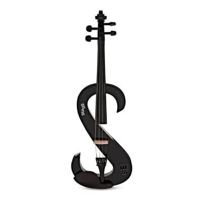 STAGG Black 4/4 Silent Electric Violin Set W/fine Tuners Solid Maple Outfit image 9