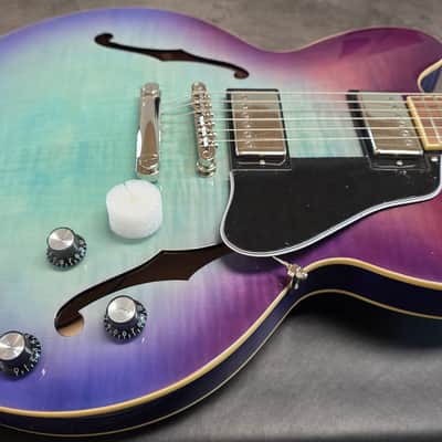 Epiphone ES-335 Blueberry Burst BRAND NEW Figured Flame Top and Back Semi-Hollowbody Hollow Body Archtop 335 Electric Guitar image 10