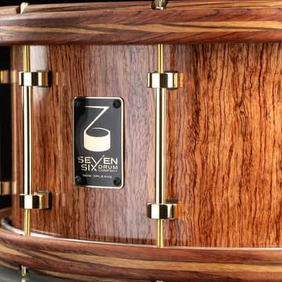 Seven Six Drum Company 7x14 Bubinga Art #3 Custom Snare Drum image 4