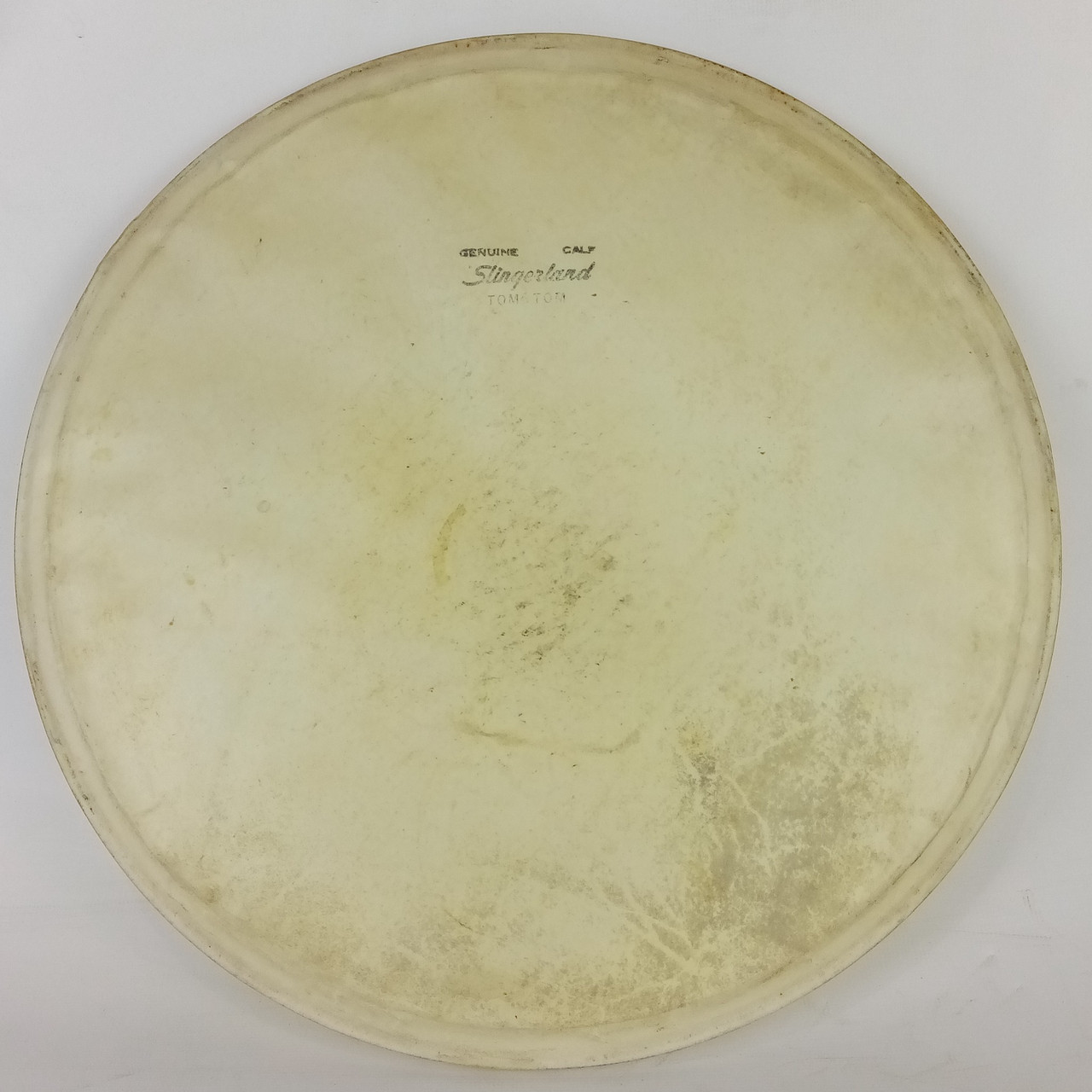 Slingerland 12" Genuine Calf Skin Tom Tom Drum Head Batter/Resonant Vintage 50s — main photograph