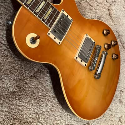 Orville by Gibson LPR 1993 - Lemon Burst Light Tiger Flame Lacquer Cream Fret Edge Binding image 6