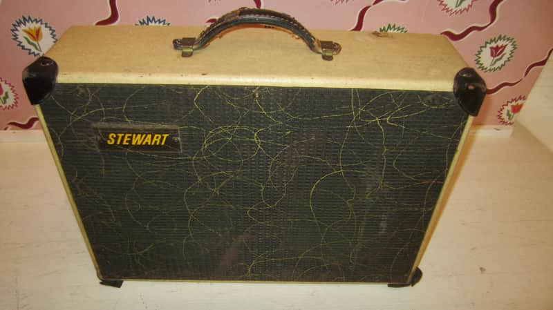 Vintage 1960s Stewart Combo Amp  - White and Black 2 x 8" speakers image 1