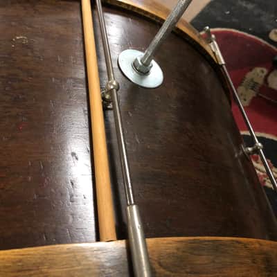 Ludwig&Ludwig 26" Single Tension Marching Bass Drum 1920's - Walnut image 9