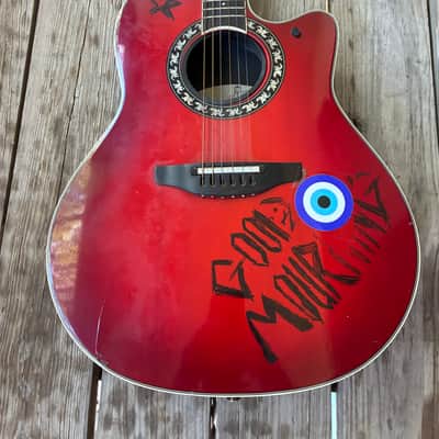 RESD Ovation Legend - Red Cherry USA Made Acoustic Electric Guitar Bowl back image 5