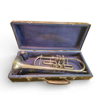 Professional Nickel Musical Trumpet for Interior Decoration Soviet Union 1959 USSR 1959 - Nickel image 2