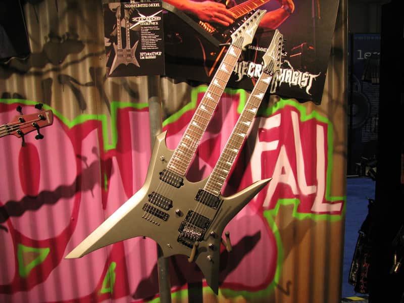 Ibanez Xiphos Doubleneck Guitar w/ OHSC *RARE* 2009 matte gunmetal NAMM Guitar image 1