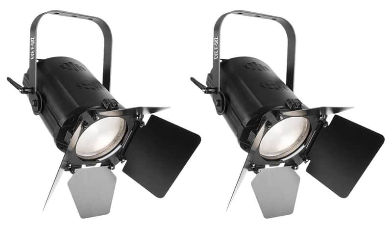 (2) Chauvet DJ EVE F-50Z LED Fresnel DMX White D-Fi Spot Lights, w/ Manual Zoom image 1