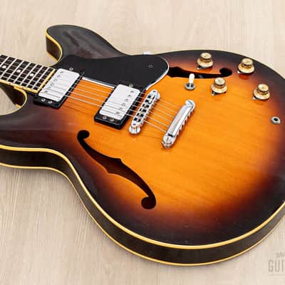 1987 Yamaha Super Axe SA-1800 Vintage Carved Top Semi-Hollow Guitar Brown Sunburst w/ Spinex Humbuckers, Case image 8