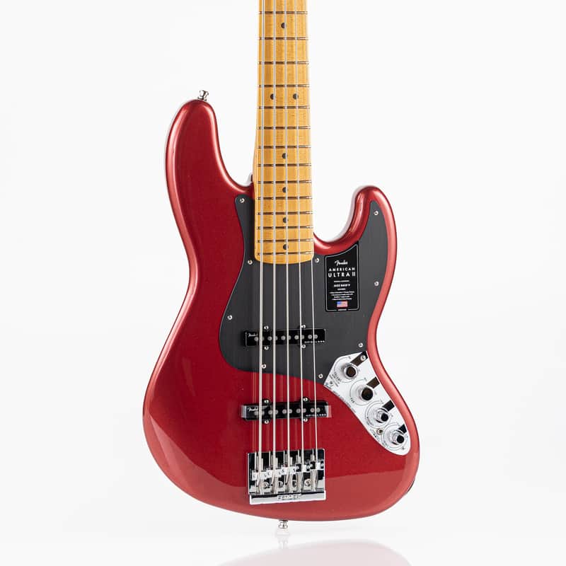 Fender American Ultra II Jazz Bass V with Maple Fretboard - Sinister Red image 1