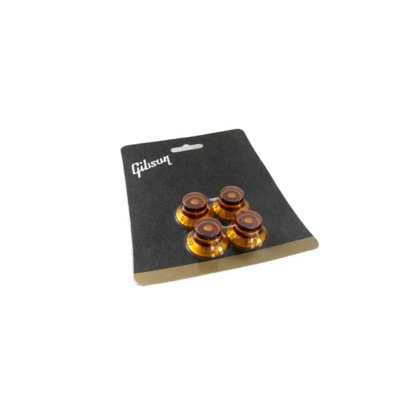 Gibson Les Paul Knobs Top Hat Set Amber Guitar Parts SG V Firebird ES Custom HP image 1