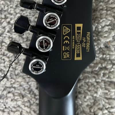 Ibanez RG Iron Label Electric Guitar Flat Black, Model RGRTB621BKF image 7