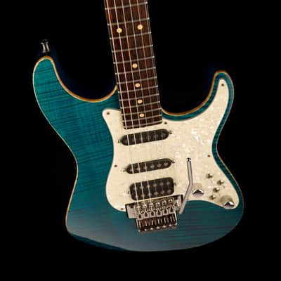Pre Owned 1991 Tom Anderson Drop Top HSS Flametop Translucent Blue With Case image 4