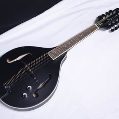LUNA Moonbird A-style Mandolin NEW acoustic/electric Black Satin w/ Case image 4