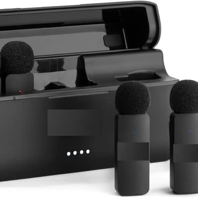 Wireless Lavalier Microphone for iPhone 15/16 Series Type C Smartphone with Charging Case, 4-Channel Mono Output, Omnidirectional Noise Cancelling Lapel Mic for Video Recording Podcast image 1