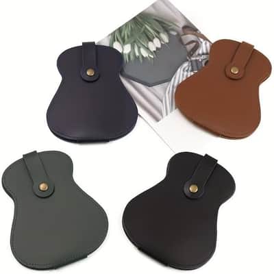 Leather Guitar Pick Holder Case,Handmade PU Leather Guitar Plectrum Holder with 18 Slots for Guitar Picks (green) image 3