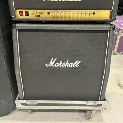 Marshall JCM 900 Model 4100 Amp Head with 1960A 4x12 Cabinet half stack - Black w/ Road Case image 1