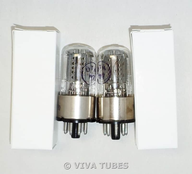 NOS Matched Pair Melz 6SN7GT / 6H8C / 6N8S Holy Grail HOLE PLATE Vacuum Tubes image 1