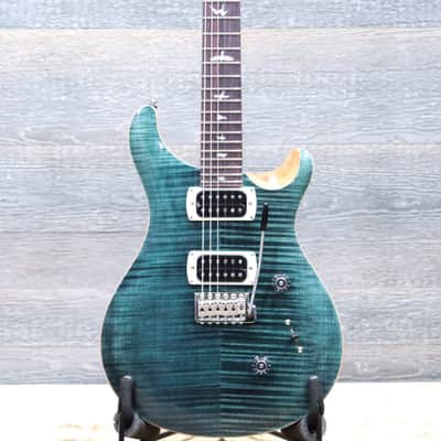 PRS SE Custom 24 Flame Maple Veneer Top Slate Blue Electric Guitar w/Bag image 1