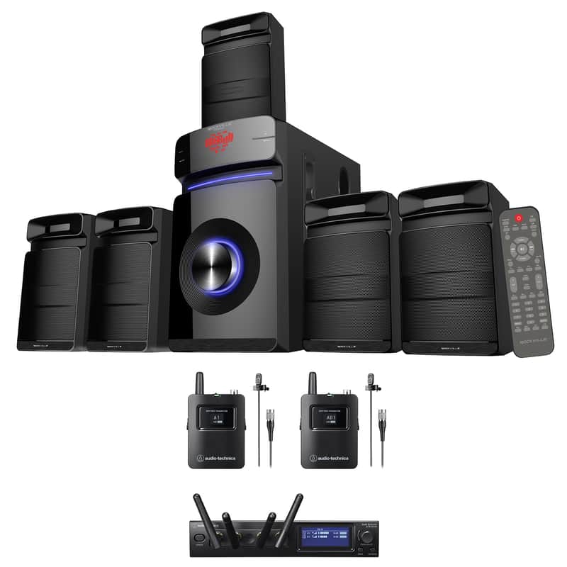 Audio Technica ATW-1421/L Digital Dual Lavalier Microphones+Home Theater System image 1
