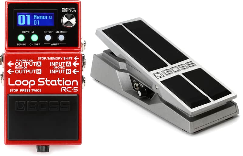 Boss RC-5 Loop Station Compact Phrase Recorder Pedal Bundle with Boss FV-500L Foot Volume Pedal - Low Impedance image 1