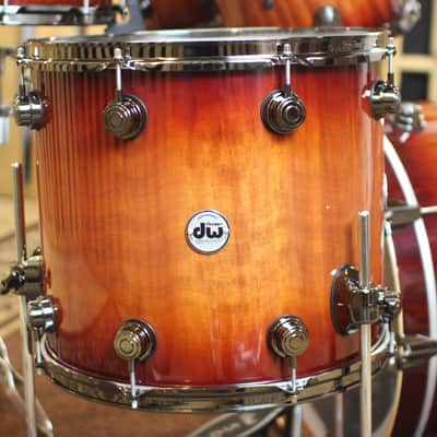 DW Collector's Series Natural to Rich Red Burst Over Macore Drum Set - SO#1138503 image 5