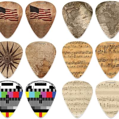 Vintage Guitar Picks (12-Pack) - Premium Music Gifts & Guitar Accessories for Husband Dad Boys Son Men Him Boyfriend Musician Gift – Medium Gauge Celluloid – Best Dad Gifts image 8