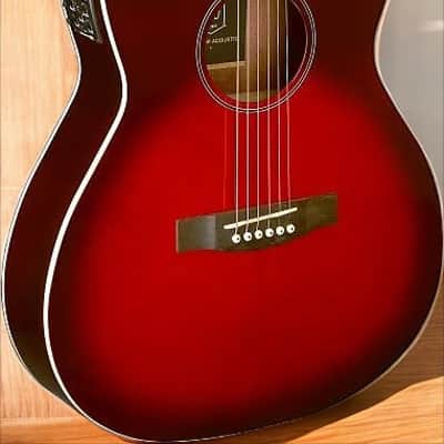 JN Guitars BES-ACE TRB Bessie Series Acoustic-Electric Auditorium, Solid Spruce Top, Red Burst image 12