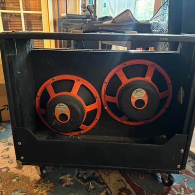 1974 Fender Twin Reverb Cabinet with pair of JBL D120f Orange speakers image 1