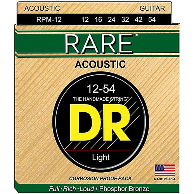 DR Strings RARE™ Phosphor Bronze Acoustic Guitar Strings: Light 12-54 image 1