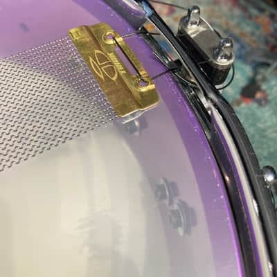 Russ McKinnon's, Tower of Power, Trick 14x4" Aluminum Snare Drum, Upgraded Throw-Off - Purple, 1989. Signed! image 20