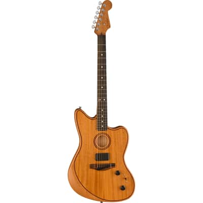 Fender American Acoustasonic Jazzmaster All-Mahogany EB Natural - Acoustic Guitar image 3