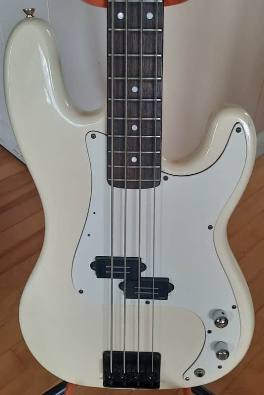 Lado 'The Hawk' 1980s Aged Olympic White Bass Guitar image 1