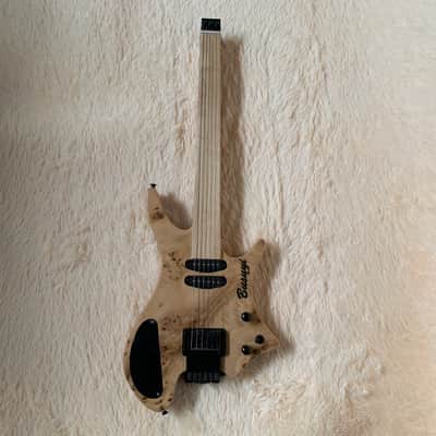 4 String Short Scale Neck Through Fretless Bass/6 String Fretless Tremolo Busuyi Double Sided, Headless Guitar image 1