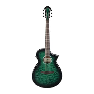 Ibanez AEWC16Q Acoustic Electric, Trans Emerald Burst image 2