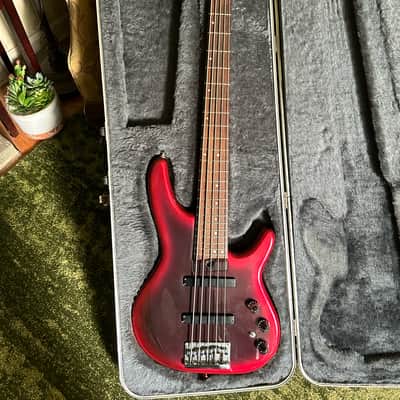 DR Heartfield 5 string bass guitar - Black red burst image 8