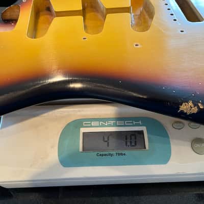 MJT Vintage Aged Nitro Guitar Body VTS 3 Tone Burst Body Only No  Parts Incuded image 21