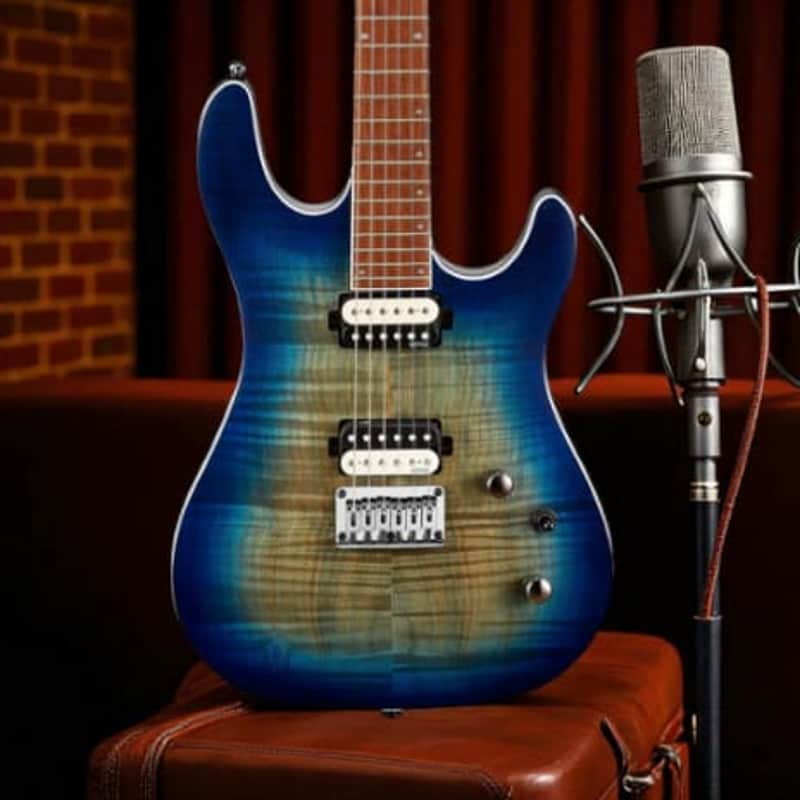 Cort KX Series 6-String Open Pore Cobalt Burst image 1
